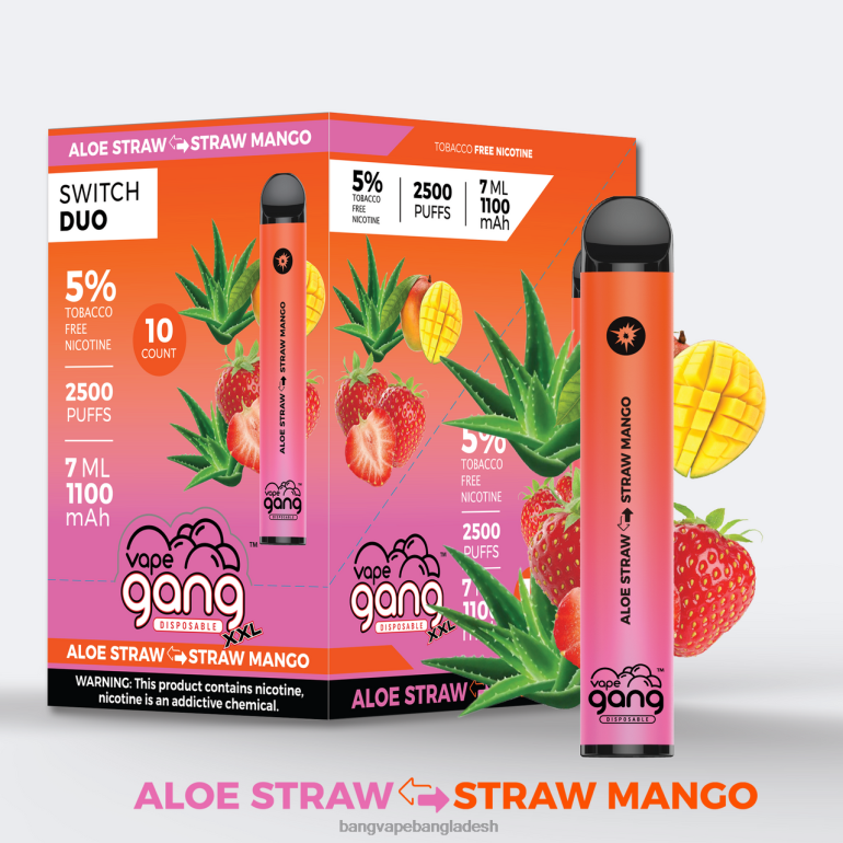 Bang box vape review - Vape Gang Switch Duo 2টি স্বাদ (10টির বাক্স) অ্যালো স্ট্রবেরি - স্ট্রবেরি আম PT62P38