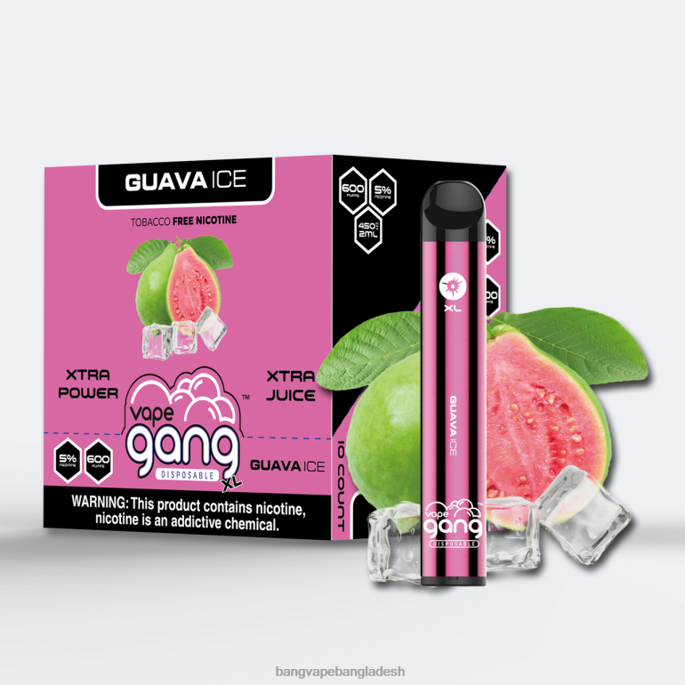 Bape Vape price - Vape Gang XL নিষ্পত্তিযোগ্য vapes 600 puffs (10 এর বাক্স) পেয়ারা বরফ PT62P72